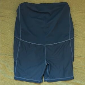 Senita Teal Blue Maternity Biker Shorts
